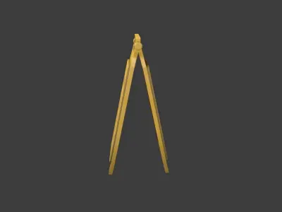 Yellow Wet Floor Warning Sign Low-poly 3D model
