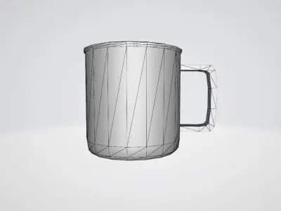 Steel cup Free low-poly 3D model