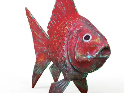 Gold fish Low-poly 3D model buy