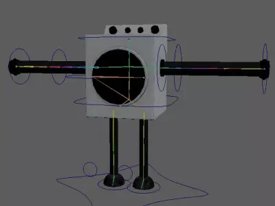 Rigged Washing Machine Robot 3D model