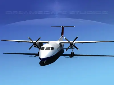 DeHavilland DHC-8-Q300 British Airways 3D model