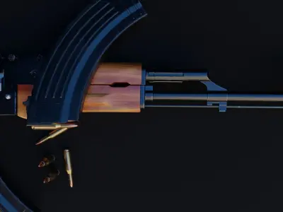 Game-Ready LowPoly model AK-47 3D model