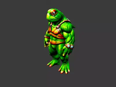 Iguana Man Low-poly 3D model