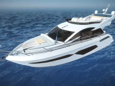 Yacht motor boat Low-poly 3D model purchase