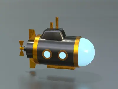 Mini Submarine Low-poly 3D model