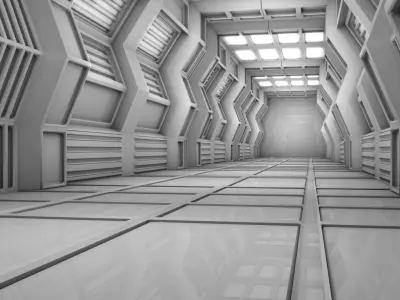 Sci Fi Corridor Free 3D model purchase