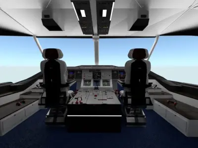 Airplane Airbus Cockpit Interior Low-poly 3D model