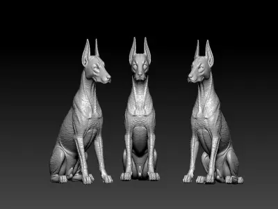 Dobermann - Doberman Pinscher model - 3D PRINT 3D print model