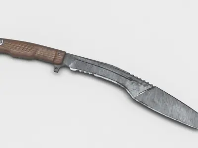 Tactical Kukri Knife Low-poly 3D model purchase