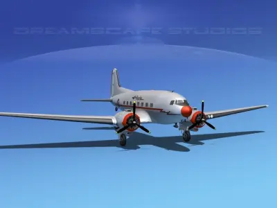 Douglas DC-3 American Airlines 3D model
