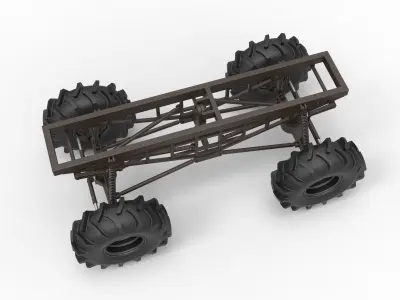 Chassis of Redneck Rave Mud truck Scale 1 to 25 3D print model