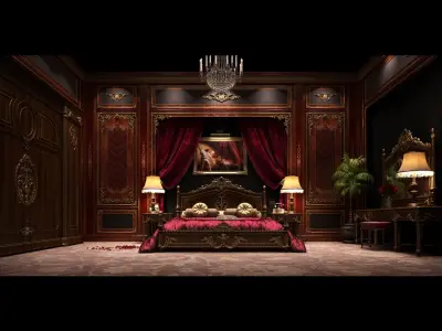 Luxurious Asnaghi Bedroom 3D model
