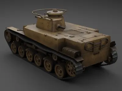 Ka-Ho Flamethrower Tank Low-poly 3D model
