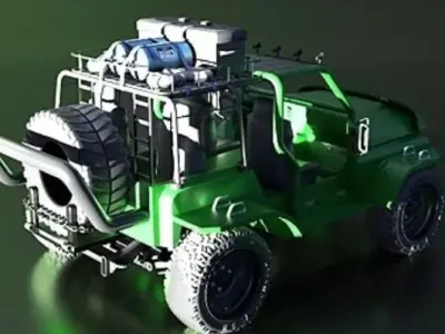 Realistic Off-Road Jeep  High-Detail 3D Vehicle Model Game-Ready 3D model