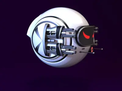 Flying drone Low-poly 3D model