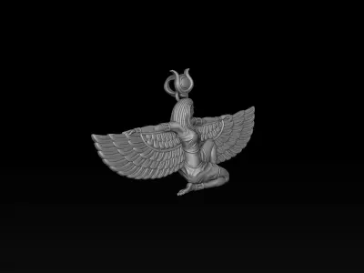 Isis Egyptian Goddess Pendant v7 3D print model