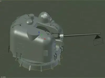 127mm MK 42 L54 naval gun 3D model