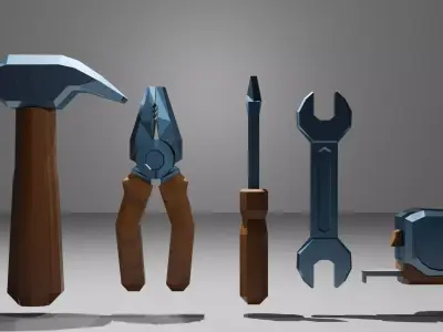 Low-Poly Workshop Tools Pack Low-poly 3D model