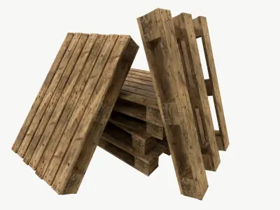 Pallet type asia 3 types of textures Low-poly 3D model