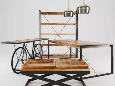 INDUSTRIAL FURNITURE SET 3D model