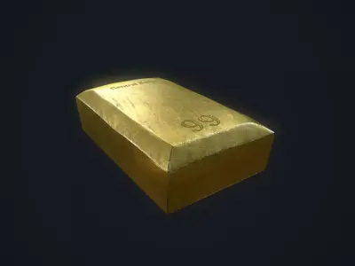 Gold Bar Low-poly 3D model purchase