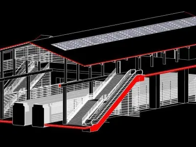 railway station 3D model 3