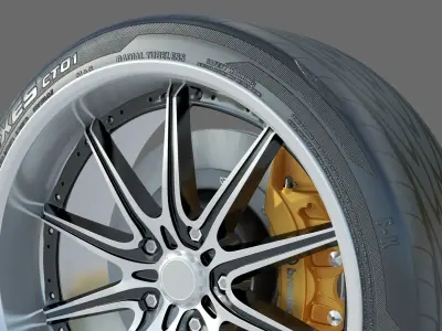 wheel Rim Tire 10 3D model