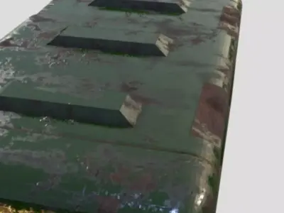 Military Crate Rusted Post apocalyptic environment Low-poly 3D model