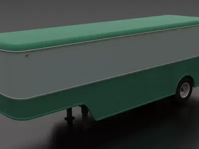American 50s-60s style Furniture Van Trailer Low-poly 3D model