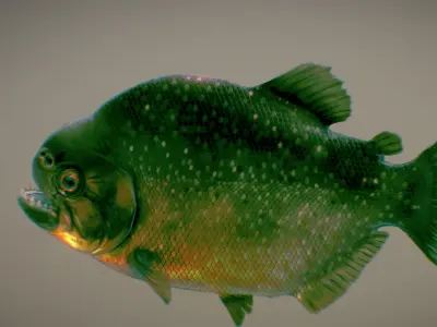 Red-bellied piranha Low-poly 3D model