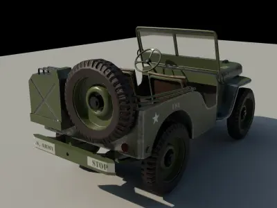 Old US Army Jeep  Free low-poly 3D model