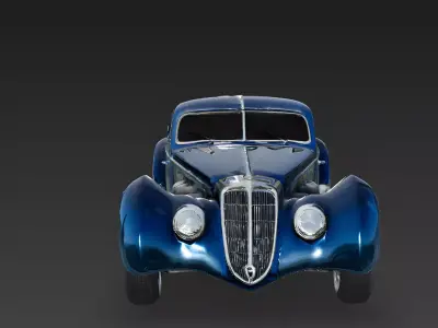 Realistic 30s Aerodynamic Luxury Coupe 3d model Low-poly 3D model