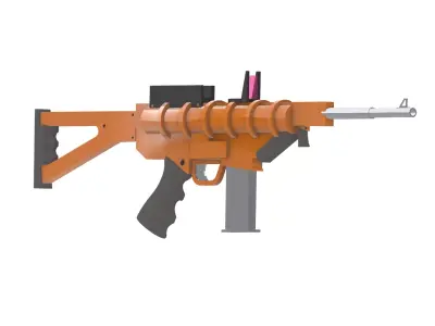 Orange Rifle Free low-poly 3D model