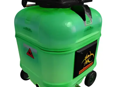 Mobile Biohazard Waste Barrel 3D model