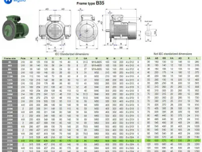 315S B35 Left 4-8 Pole IEC electric motor - 3D CAD model 3D model