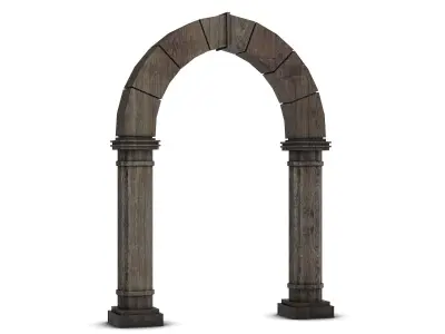 Wooden Medieval Archway 3D model