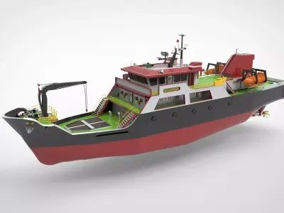 Cargo Passanger Ship 3D model