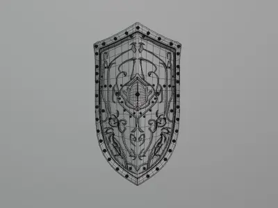 medieval shield Low-poly 3D model 19