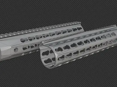 AR-15 KAC URX4 10Inch KeyMod Handguard Low-poly 3D model