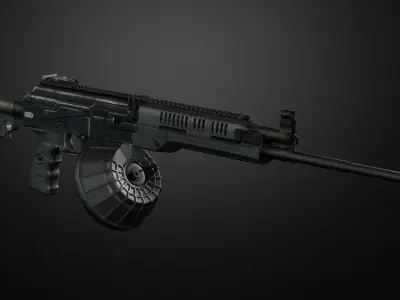 RPK-16 Machinegun  Low-poly 3D model