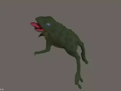 frog jumping Low-poly 3D model