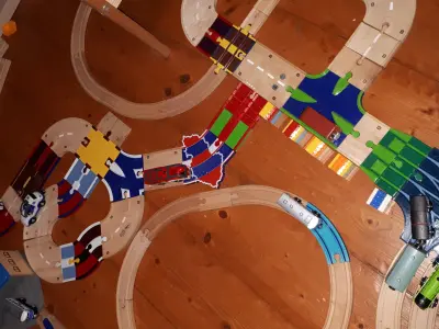 BigJigs wooden roadway pieces Free 3D print model