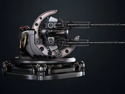 Guardian Cannon Low-poly 3D model