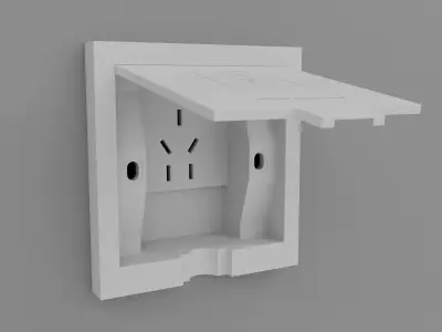 Hidden Kitchen Power Socket - 3-Pin Desktop Outlet Low-poly 3D model