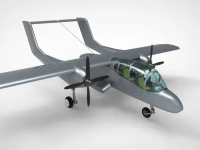 North American Rockwell OV-10A Bronco Series FSX  Low-poly 3D model