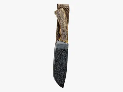 Sheath Hunting Knife Low-poly 3D model