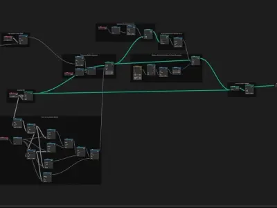 Sci-fi city from heightmap generator Blender Geometry Nodes 3D model