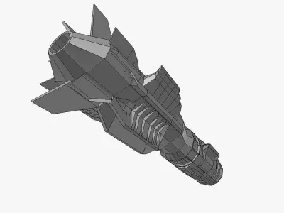 Missile 12 sci-fi low poly Low-poly 3D model