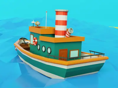 Ship Low Poly Low-poly 3D model