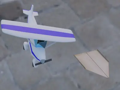 Lowpoly Plane toy airplane Free low-poly 3D model